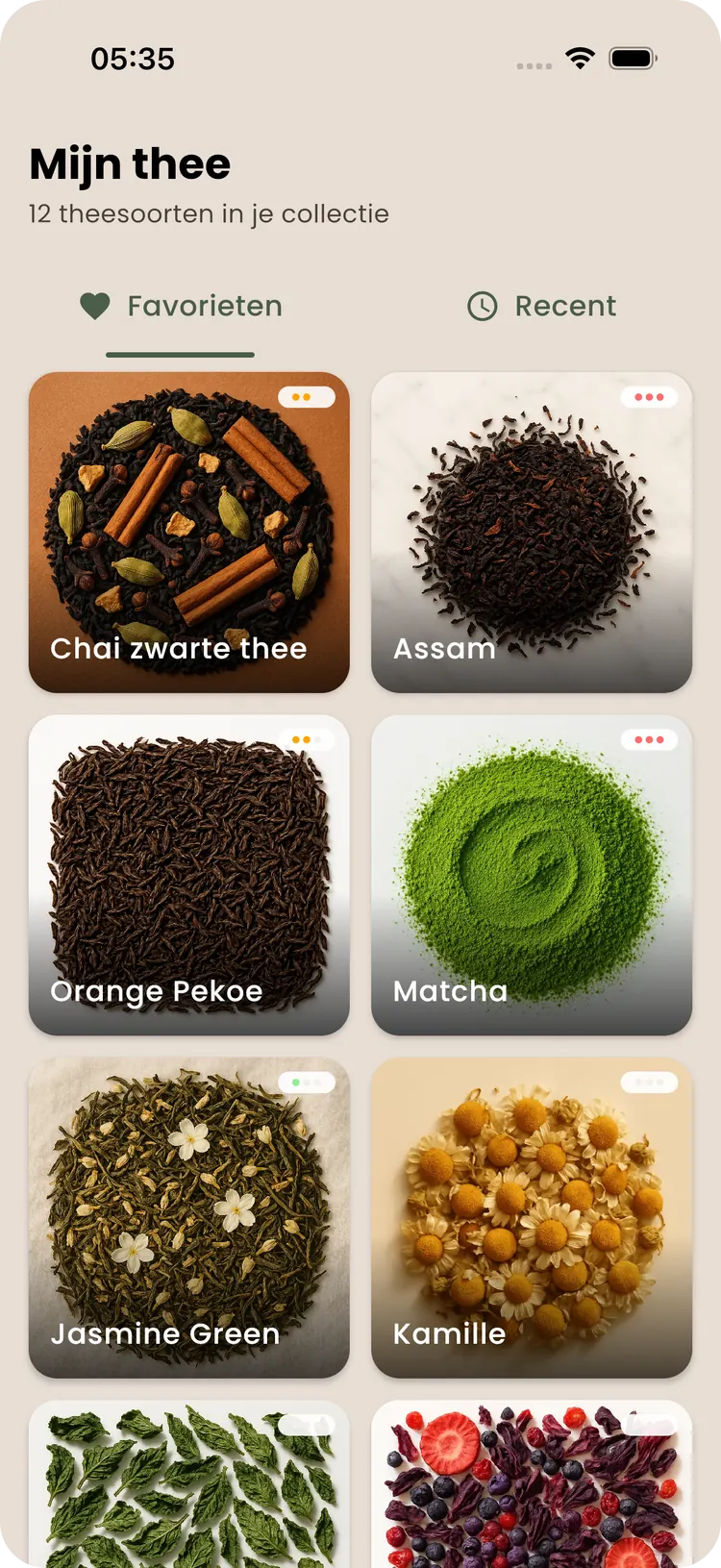 Teafinity-collectie ‘Mijn thee’ met favorieten en recent gezette theesoorten